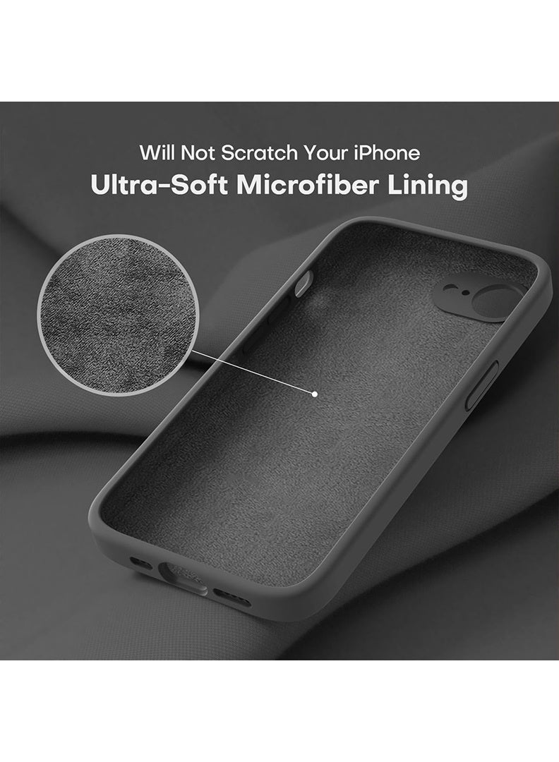 Case Up Compatible with Apple iPhone 16e 6.1 Inch Case, Soft & Premium Liquid Silicone [Anti-Scratch Microfiber Lining] Shockproof Protective Slim Phone Cover for iPhone 16e 2025, Black - Image 5